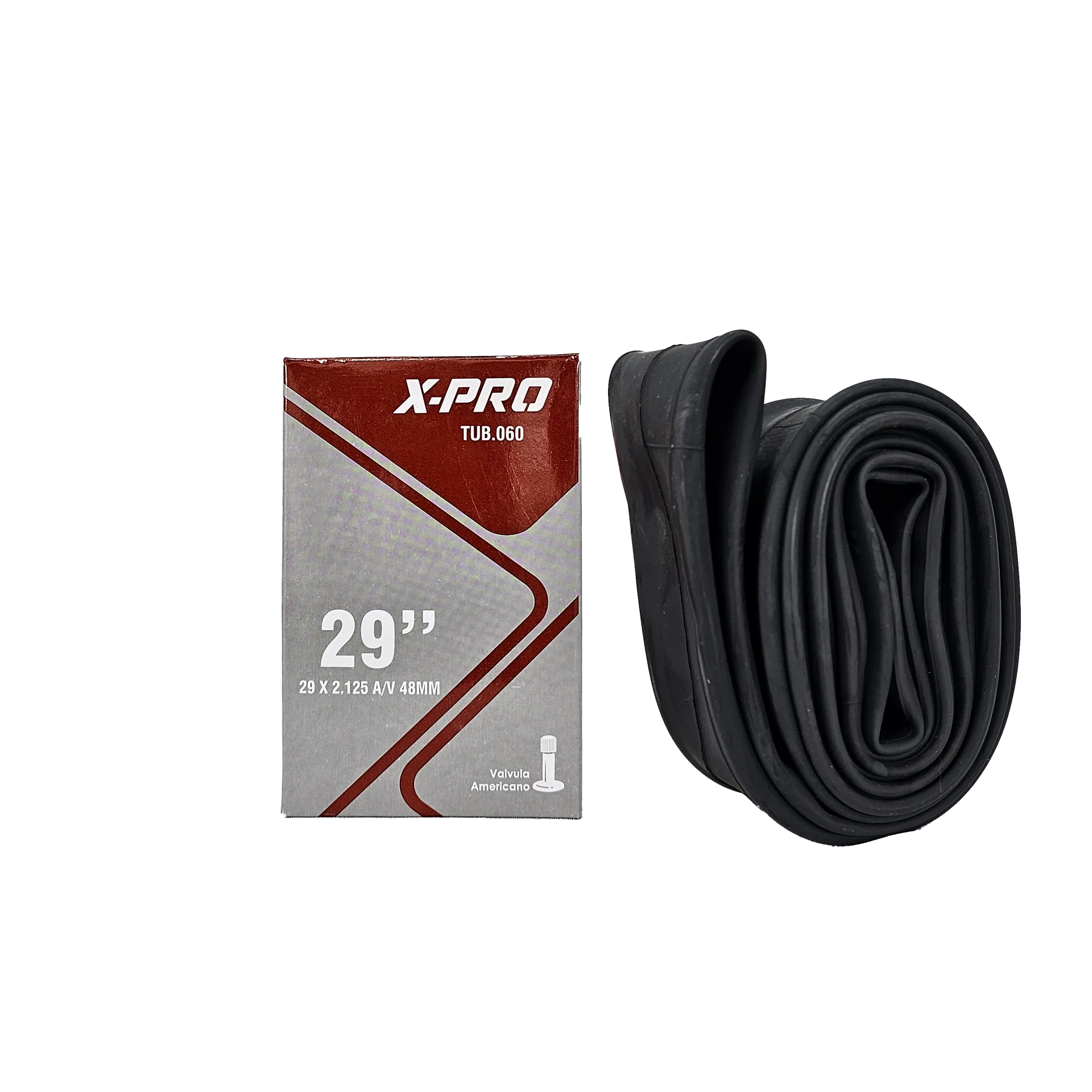 TUBO 29 X 2,125 A/V XANDER 48MM C/ROJA (XP-TUB.060) — Accesorios en BiciCuenca Ecuador