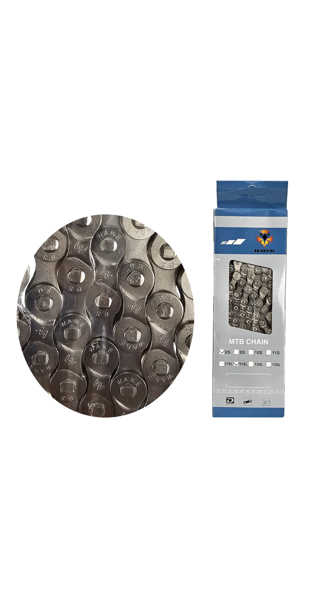 CADENA 8V HAWK 1/2 X 3/32 116L SILVER (HW-301240) — Accesorios en BiciCuenca Ecuador