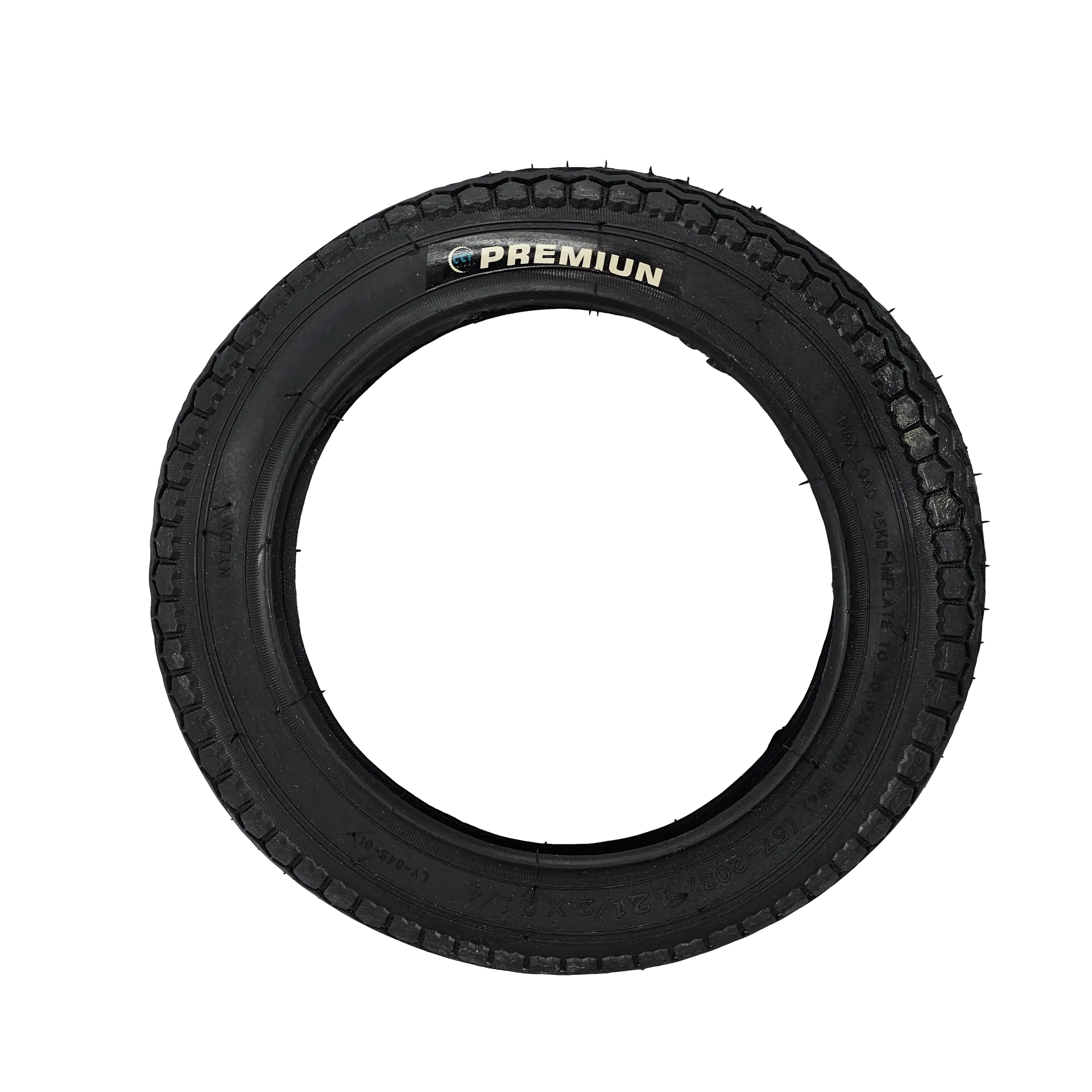 LLANTA 12 X 2 1/2X1/4 CCT PREMIUM Y045 NEGRO (HW-LL046) — Llantas en BiciCuenca Ecuador