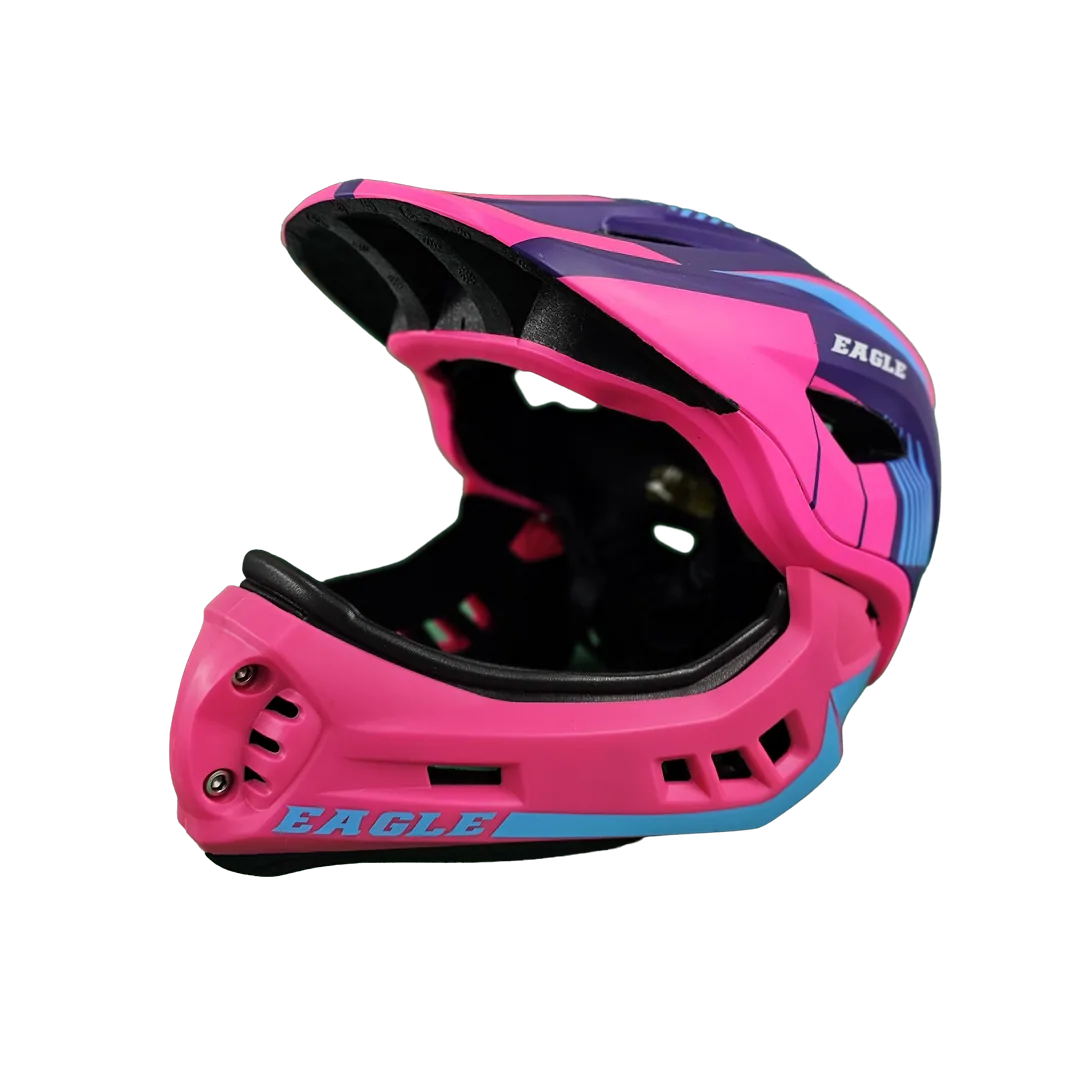 CASCO FULLFACE NIÑO AZUL ; BLANCO NEGRO ; ROSADO ; AZUL VERDE TALLA M CON LUZ (BP-CAS330) — Cascos en BiciCuenca Ecuador