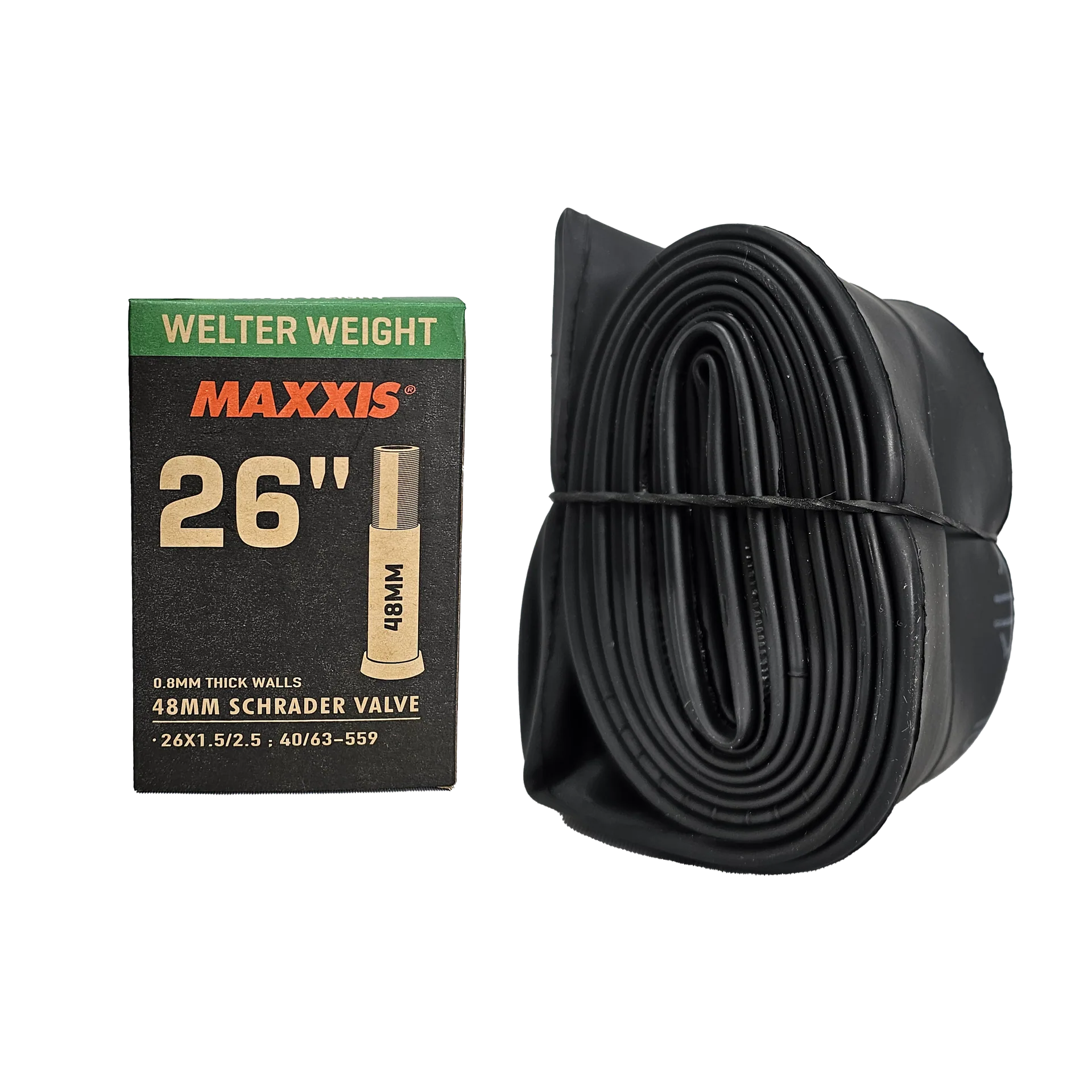 TUBO 26 X1.5 A 2.5 SCHARADER WW MAXXIS 48MM (MX-EIB00137100) — Llantas en BiciCuenca Ecuador
